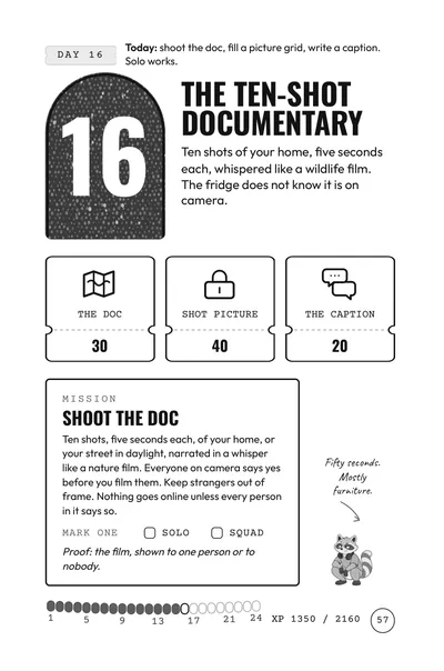 Day 16 mission page, The Ten-Shot Documentary.